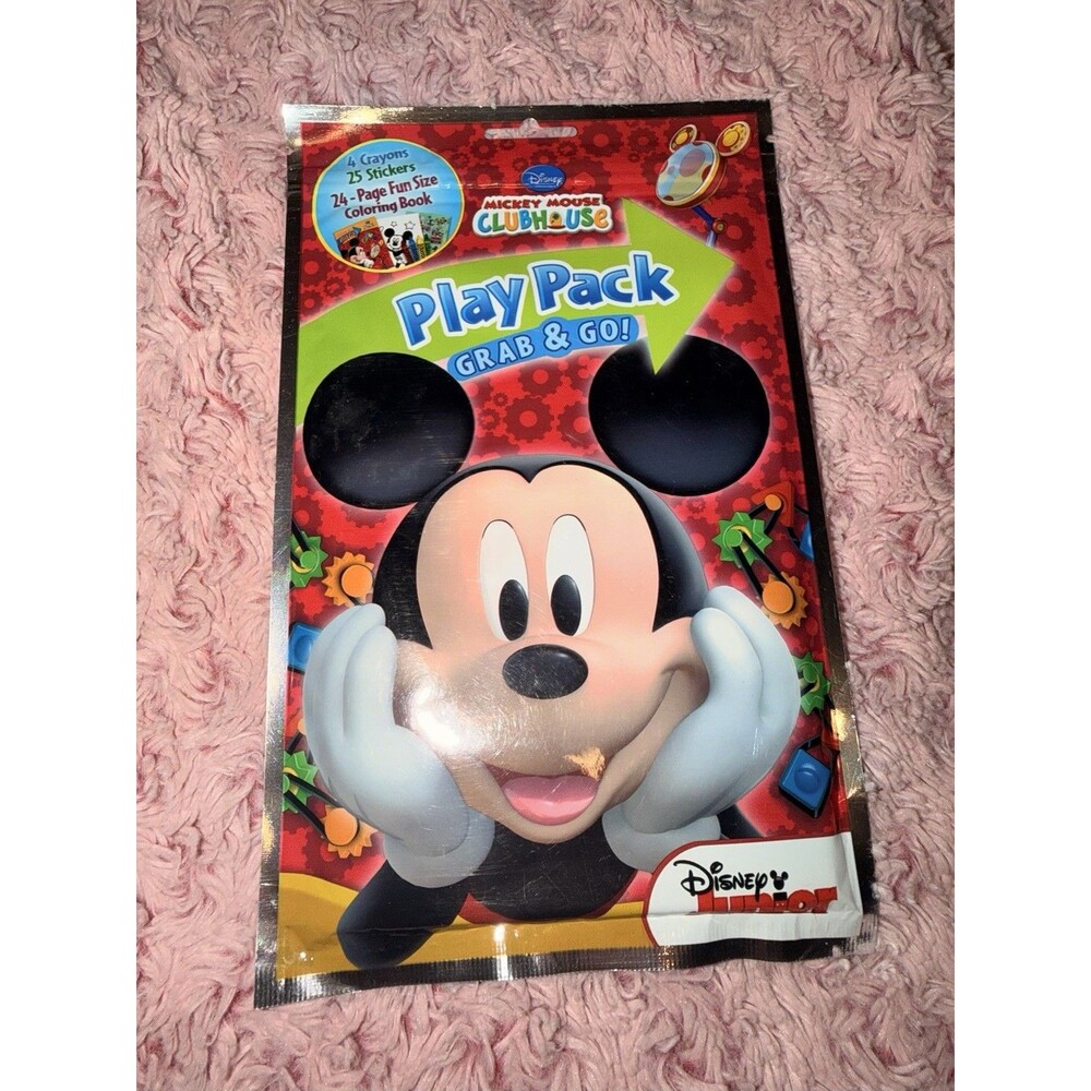 Mickey Mouse Club House Play Pack Grab & Go Coloring Activity Book Red New